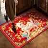 60*40cm Festive Decoration Door Mat Cartoon Front Door Decorative Carpet New Year Red Floor Mat
