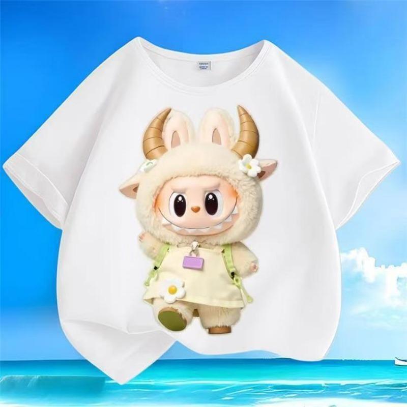 Labubu Kreslený 3D potisk Dětská trička Vtipné Chlapecké Dívčí Krátký rukáv Top Ležérní Trend Dětské oblečení
