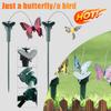 3-1pcs Garden Decor Flying Butterflies Bird Dancing Solar Powered Wobble Garden Yard Outdoor Home Lawn Decoration Farmland Gift