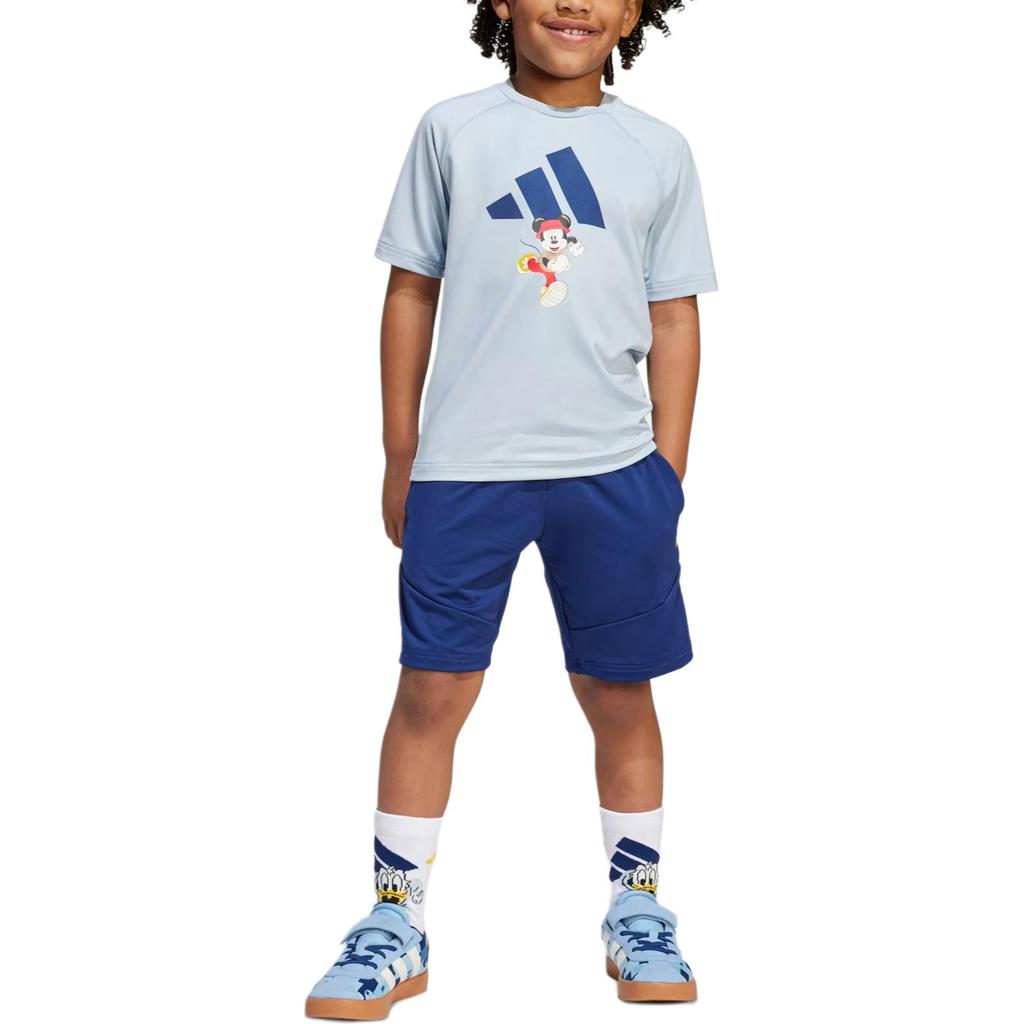 Adidas Casual Sports Suit Cartoon Anime Print Round Neck Short Sleeve T-Shirt Five-Point Shorts Kids suit JF3621