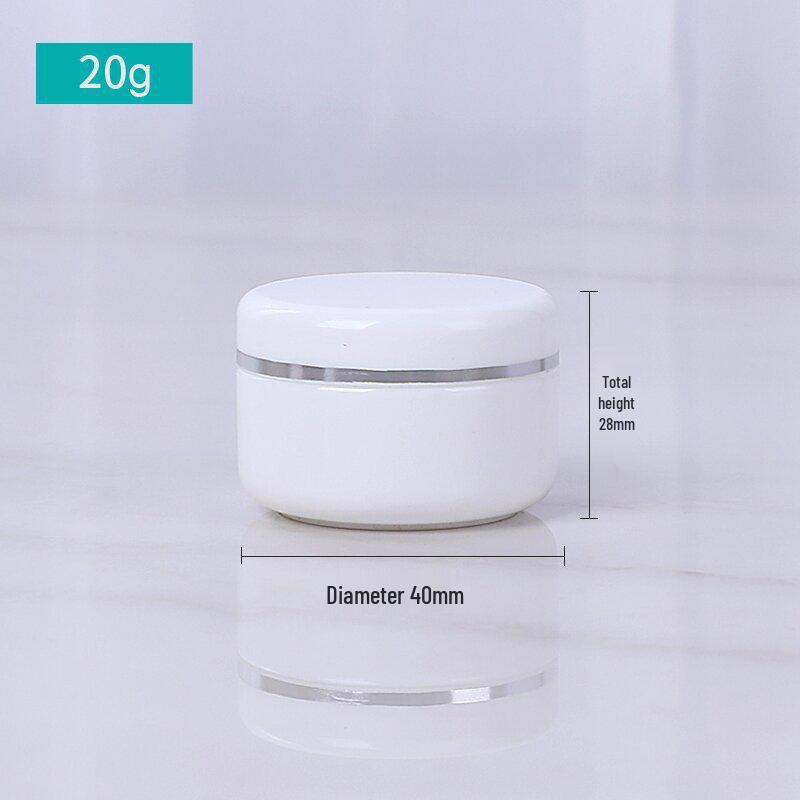 Auf Lager 20g Weiße Cremeschachtel mit Silberrand und Dichtung, 250g Kosmetik-Reiseglas