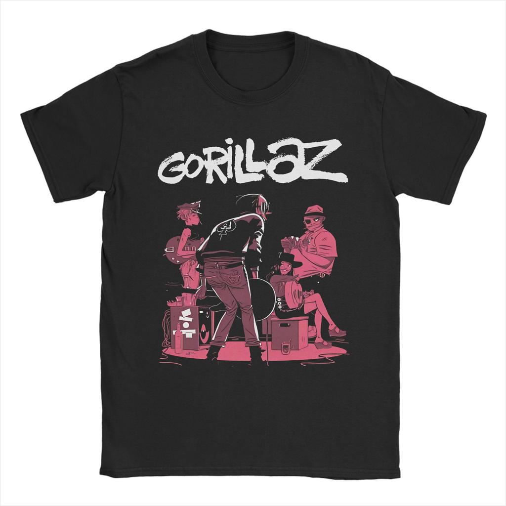 Printed Tshirt of The Rock Band Gorilaz Suitable for Both Unisex and Women Casual Shortsleeved Clothing