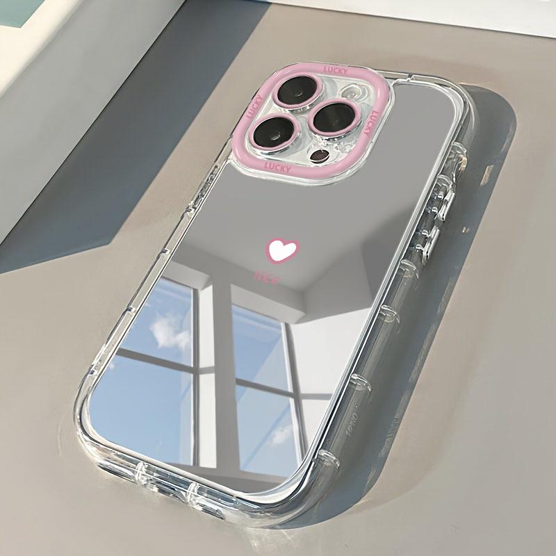 Nice Heart Makeup Mirror Phone Case For iPhone 17 16 15 14 13 12 Pro Max X XS XR 7 8 Plus 16e 17 Air Hard Bumper Cute Back Cover