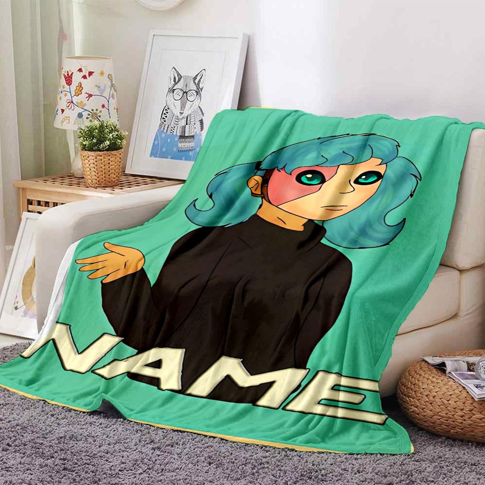 Customiz Name Personality Sally Face Blanket Soft &Warm Sofa Office Bed Travel Lunch Break Blanket, Gift Suitable All Seasons