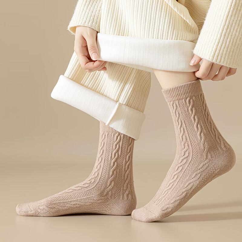 Women's Winter Warm Mid-Calf Cotton Socks Thickened Large Size Loose Top Deodorant Long Socks