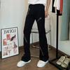 JYL Men's Flare Jeans American Zipper Decor Spring High-Street Trendy Premium Denim Pants