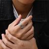Chunky Woven Rings for Men Boys,Classic Thick Braided Metal Band Ring,Adjustable Anniversary Birthday Jewelry Gift