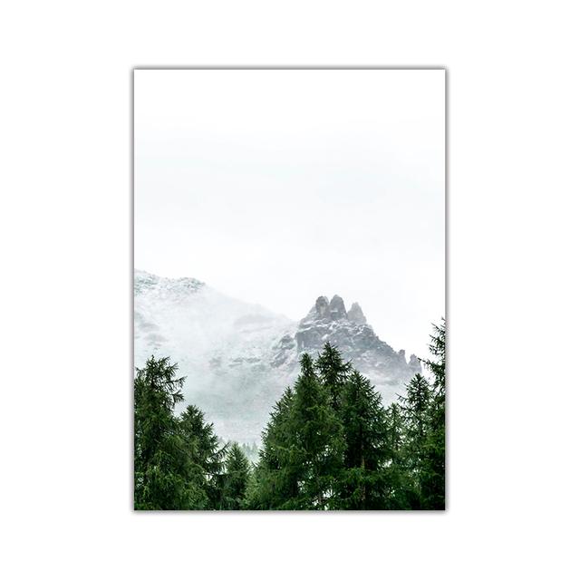 Foggy Forest Wall Art Canvas Painting Scandinavian Poster and Print Nature Landscape Nordic Decoration Picture Modern Home Decor