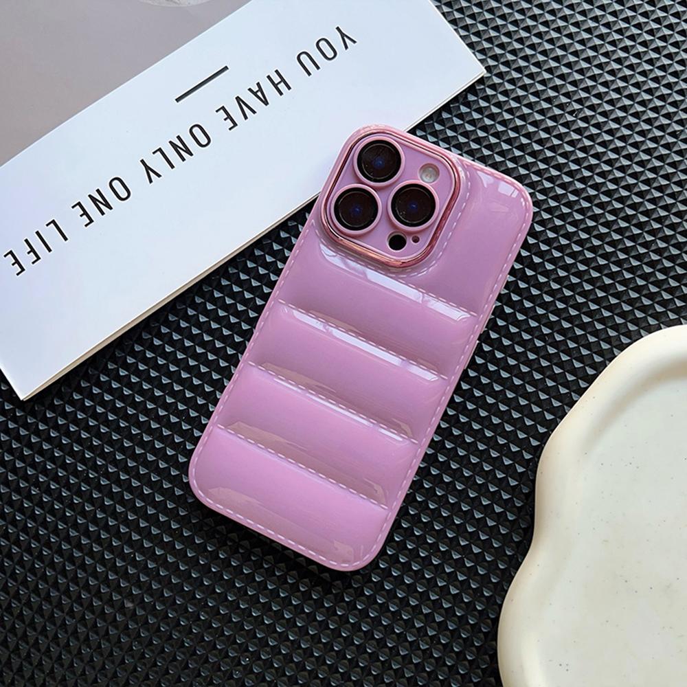 Luksuriøst Puffet Telefondeksel For iPhone 16 15 14 13 12 11 Pro Max Dunjakke Telefondeksler for iPhone 11 XR 7 8 Plus XS Max Mykt Silikon Støtsikkert Deksel