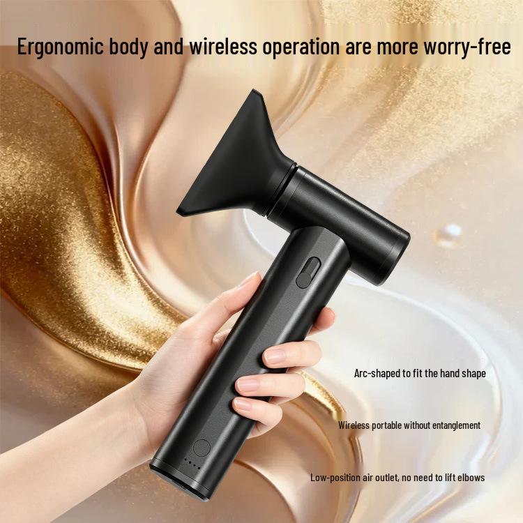 Portable Wireless Hair Dryer with Magnetic Nozzle and Aluminum Alloy Dust Blower