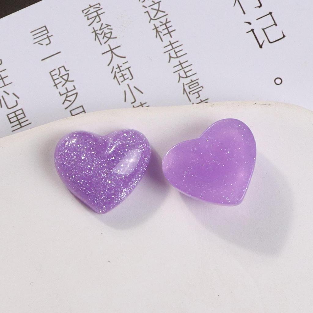 Sweet Starry Sky Glitter Heart Resin Star Stickers for DIY Phone Cases & Earrings