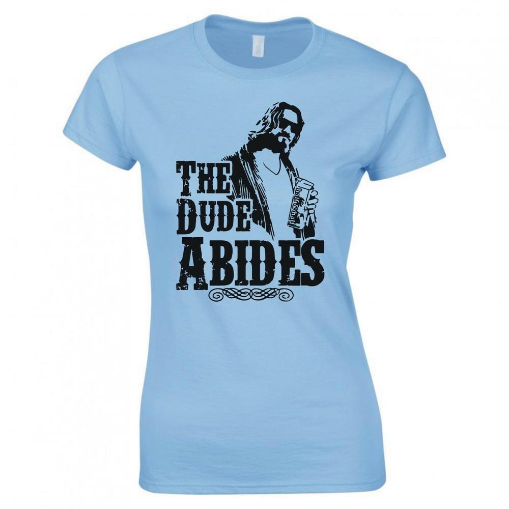 Inspired By The Big Lebowski The Dude Abides Ladies Skinny Fit Tshirt S