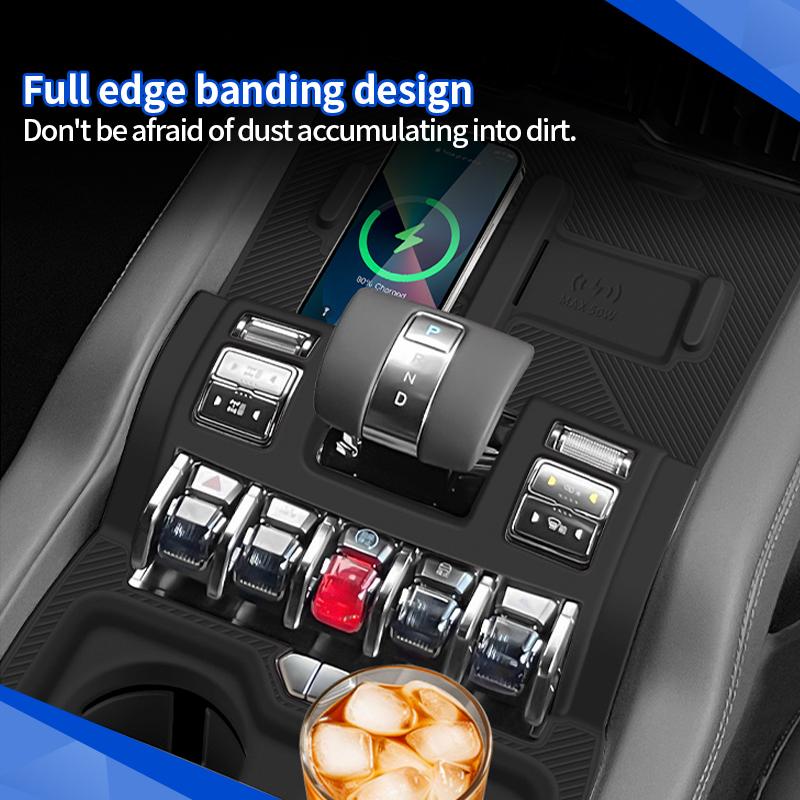 Central Control Gear Shift Panel Silicone For BYD Leopard 8 Denza B8 2025+ Wireless Charging Pad Cover Trim Car Accessories