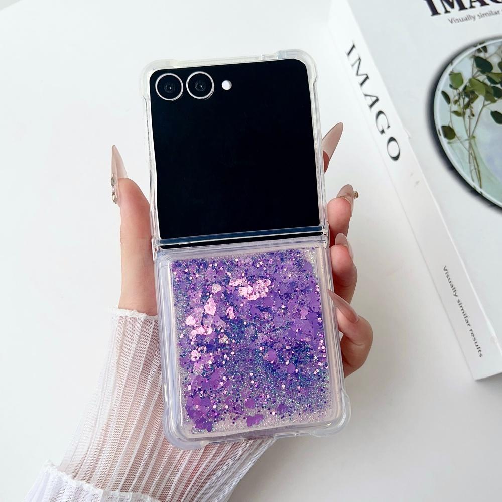 

Luxury Quicksand Glitter Love Heart Case for Samsung Galaxy Z Flip 7 6 5 4 3 ZFlip Bling Star Airbag Bumper Shockproof Cover Galaxy Z Flip3 5G