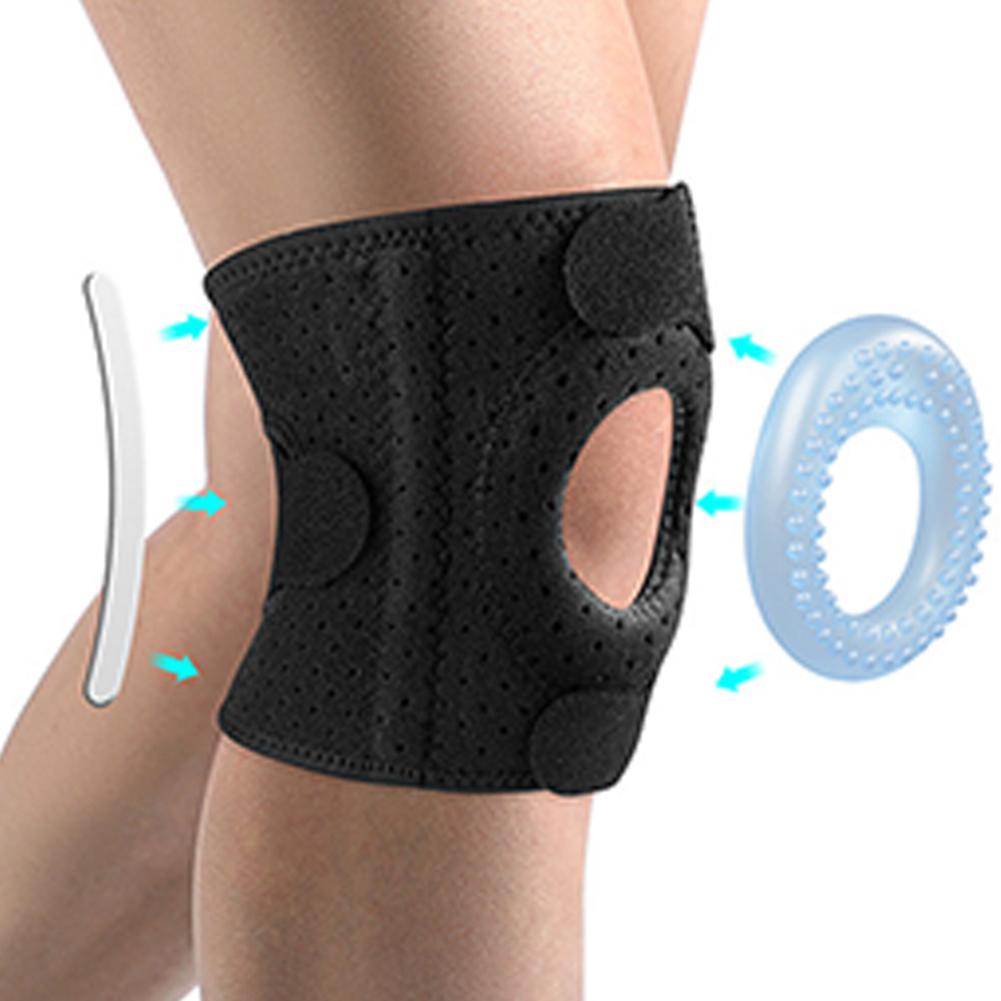 Open Patella Support Adjustable Knee Support Wrap Patella Protector for Injuries Running Sports and Workouts