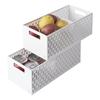 Yamazaki Vegetable Storage Tower, White, Approx. W15.3 x D32 x H12.2cm, Stackable, with Sliding Drawers, Root Vegetable Storage, Vegetable Compartment