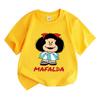 2026 New Style Mafalda Comic Round Neck Tees Boys Girls Kids Clothing 100%Cotton Tops High Quality Sports Sleeves Fashion Streetwear