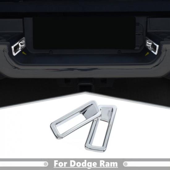 For 19-24 Dodge Ram 3500/2500/1500 Chrome Rear License Plate Light Cover Trim 2P
