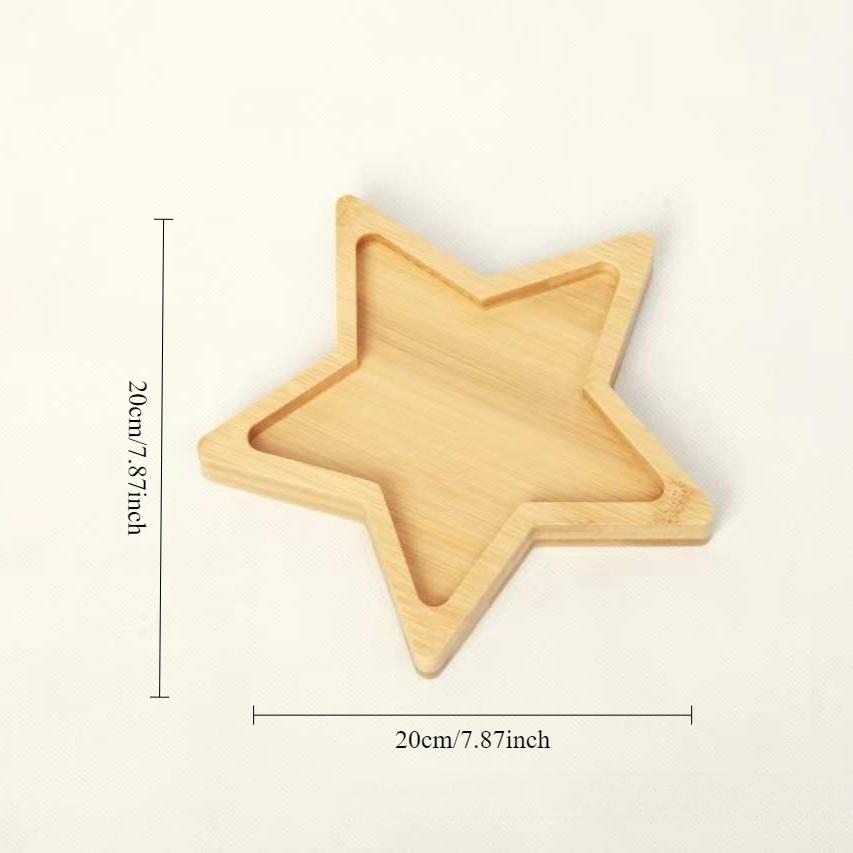 

Solid Wood Star Moon Tray Set Creative Irregular Crescent Bamboo Plate Serving Platter For Dried Fruit Snacks Party Supplies