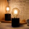 Set of Two Black Table Lamps Cordless Table Lamp Battery Operated Bedside Lamp Metal Portable Night Light