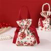 New Wedding Candy Bag Portable Canvas Gift Bag Party Wedding Goodie Packing Box Simple Red Green Handheld Gift Storage Bags