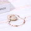 JEWELRYWE Ladies' Rose Gold Pearl Bangle Bracelet Stainless Steel Fashion Women's Accessory Gift