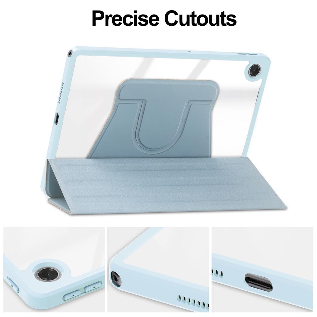 Für Lenovo Tab TB311FU Hülle 360° drehbarer Ständer PU-Leder+Acryl Tablet-Hülle (Ohne Tastatur)