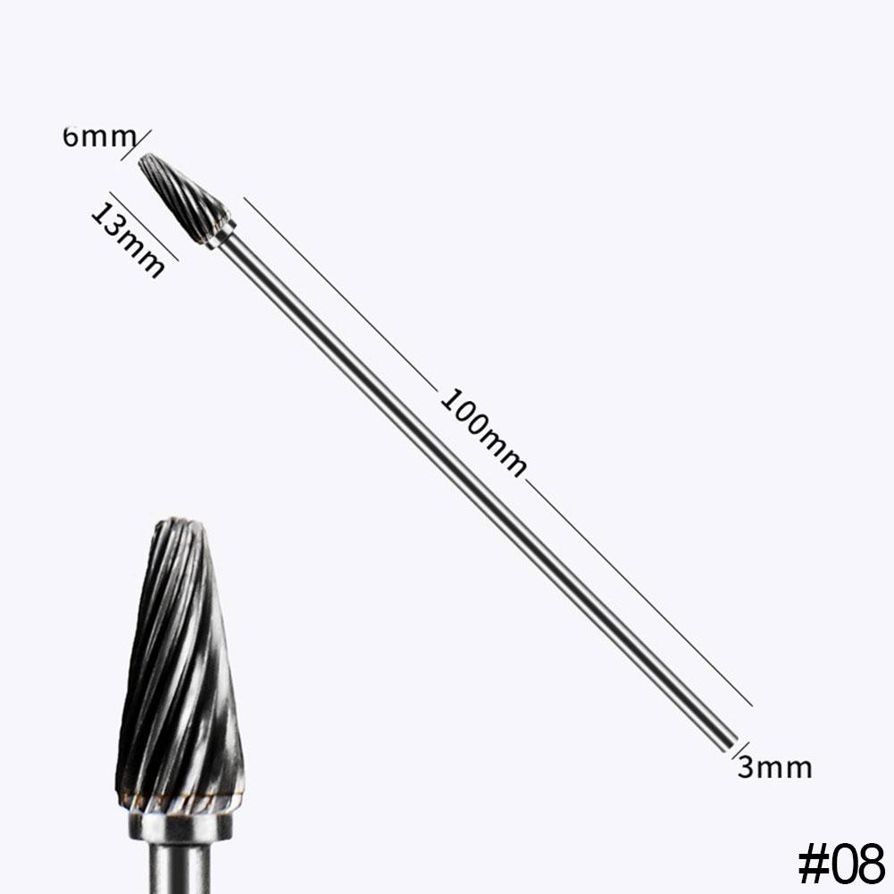Extra Lang 100mm Rotationsraspel Feile Schnitzen Schleifer Schleifwerkzeuge Hartmetallfräser Legierungsbits Fräser Bohrer Für Metall Wook