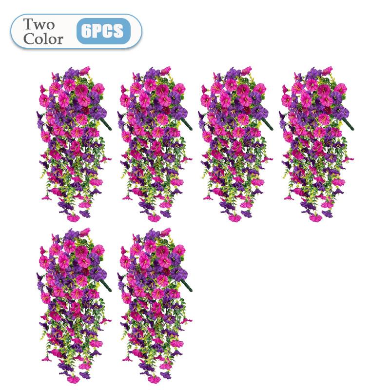UV-Resistant Artificial Morning Glory Eucalyptus Hanging Decor Perfect for Home Garden Weddings Versatile Outdoor Holiday Decora