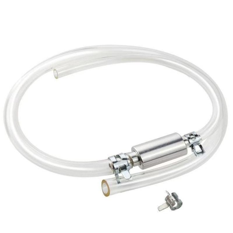 Motorcycle Maintenance Hose Kit with Clear Flexible Tube and Metal End Piece for Fluid Line Work and Garage Use