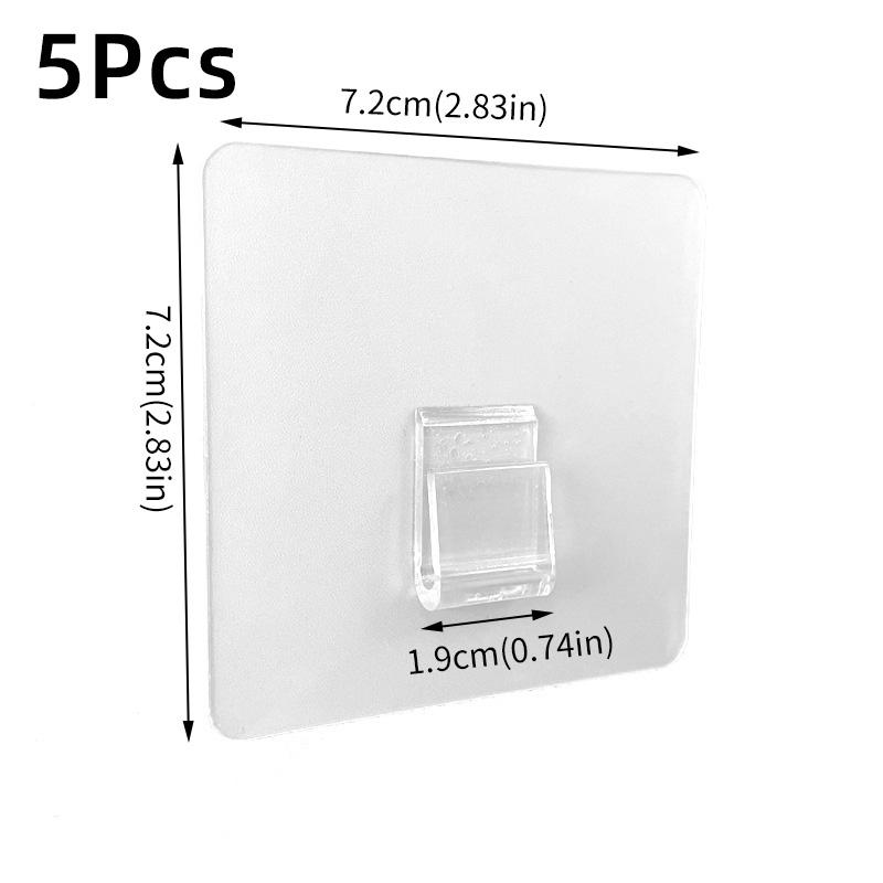 5pcs Simple Wall Hangers Strong Self Adhesive Hooks Shelf Accessories for Kitchen Bathroom