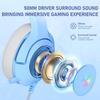 K9 Gaming Headset, Wired Over-Ear Headphones with Detachable Cat Ears, Noise Cancelling Microphone, RGB Backlight, Surround Sound for PC PS5 PS5 Xbox