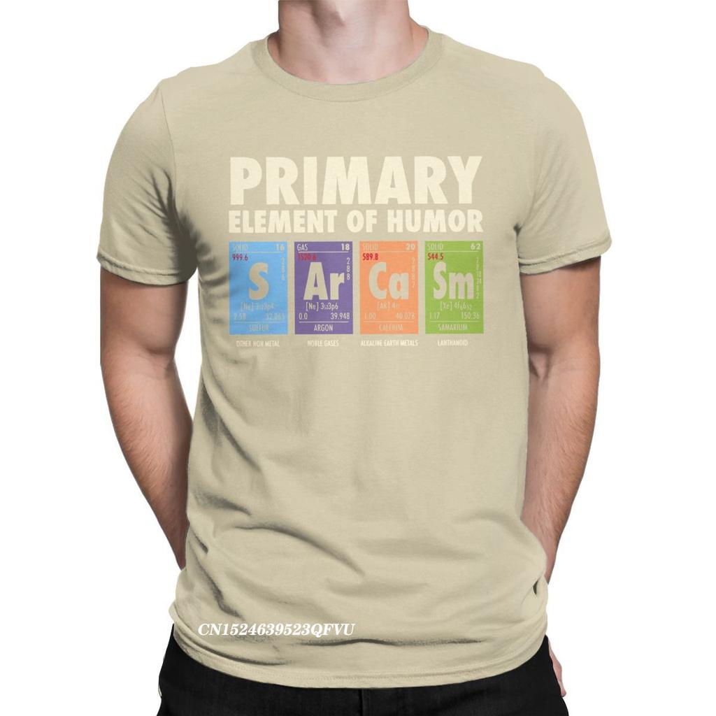 Sarcasm Periodic Table Of Humor Men Tshirt Secience Funny Tees Harajuku Manga T-Shirts Pure Cotton Tops