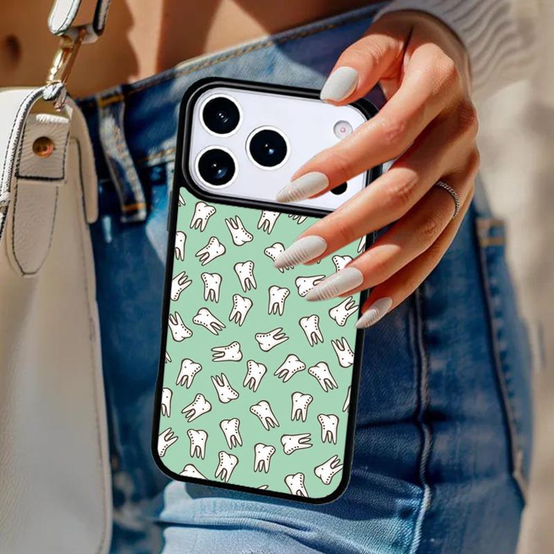 Cute Dentist Teeth Phone Case For iPhone 17 Air 14 15 13 12 Max Cover For Apple 14 15 16 16e 11 Pro Max Plus