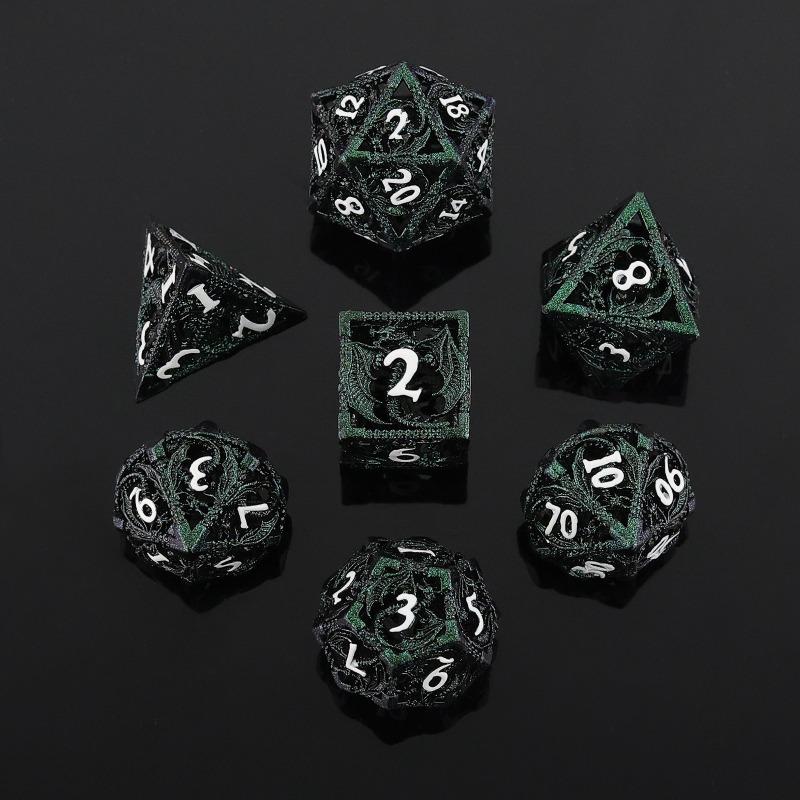 Set di Dadi Metallici Vuoti D&D Dadi Metallici Vuoti D&D 7 Pezzi Dadi Poliedrici