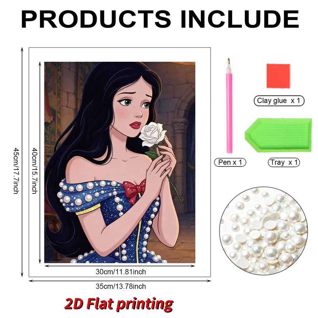 Disney Snow White Pearl Canvas Wall Decor Set 5D Pearl Jigsaw Puzzle Embroidered Home Decoration Handmade Gift
