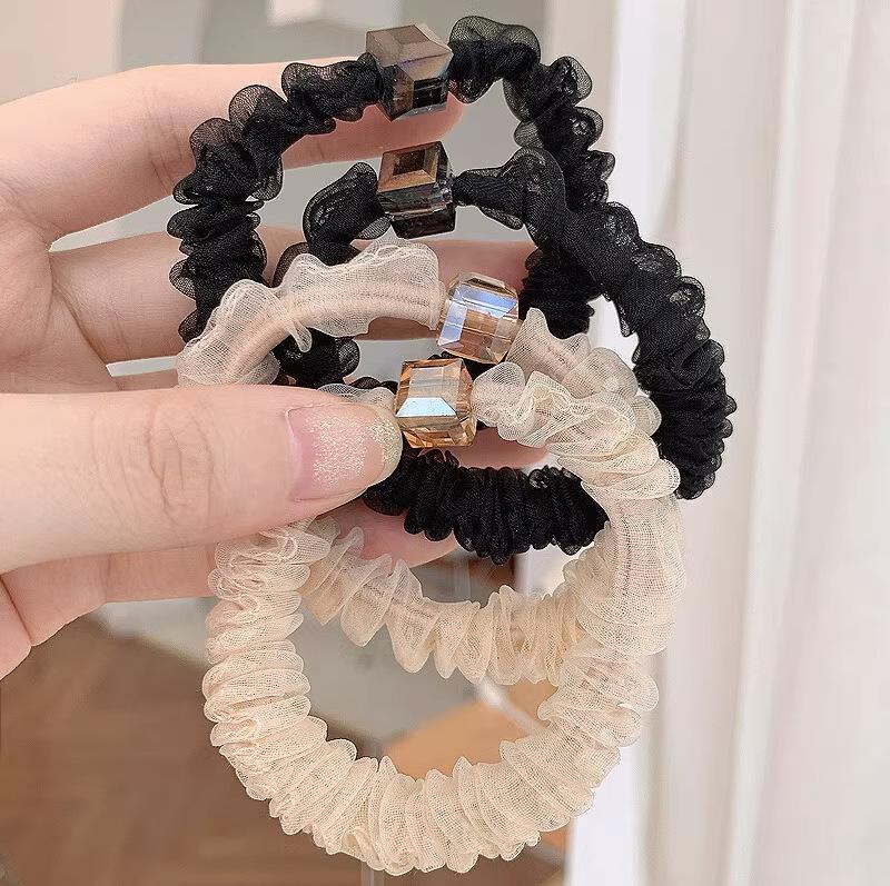 2023 Women's Net Yarn Hair Ties - Trendy Bun and Headband Accessories