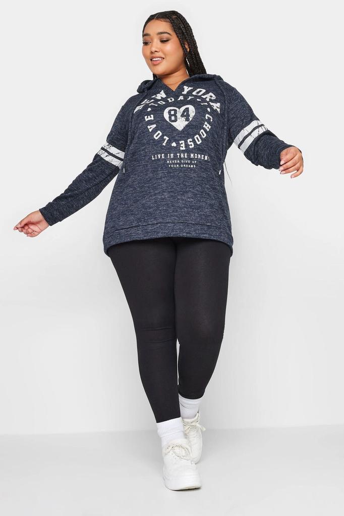 Women's Style Big Size Sweatshirt Plus Size V-Neck Printed Hooded Sweatshirt 302595