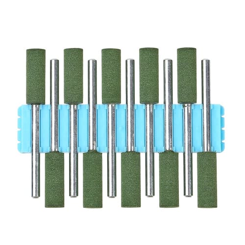Daitec Japan High-Durability Rubber Grinding Stones, 9XX, 6 X 17 X 3mm Shaft, Pack of 10, Cylindrical, for Grinding and Finishing, Shafted, High-Dura