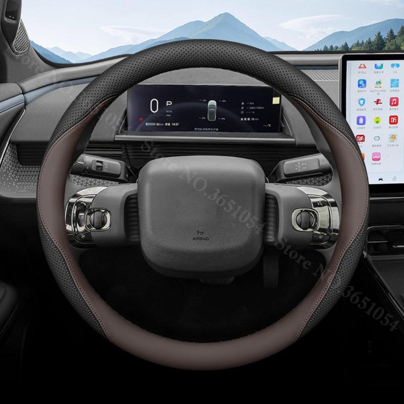 For Toyota bZ3X 2026 2026 Ultrathin Leather Steering Wheel Cover Breathable Car Interior Handle Covers Auto Accessories
