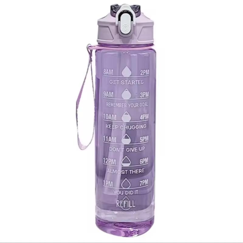 750-900ML Großvolumige Sportwasserflasche Auslaufsicher Bunter Plastikbecher Trinken Outdoor Reisen Tragbar Fitnessstudio Fitness Krüge