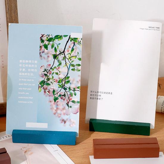 10Pcs/Set Wooden Card Holder Perfect Match Smooth Surface Vintage Style Wedding Party Card Holder Stand for Home