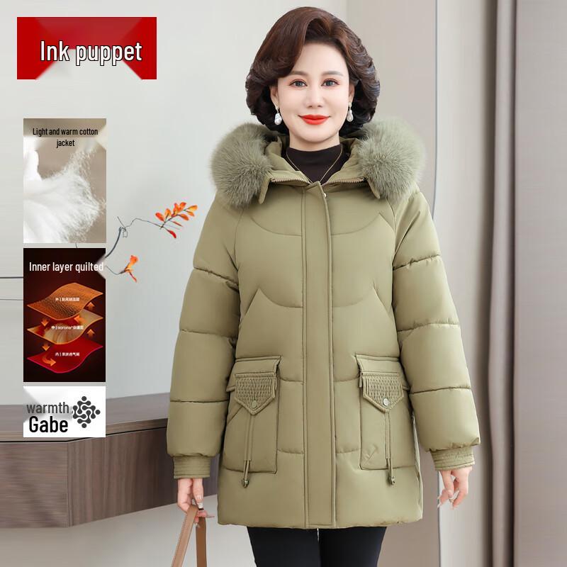 Dicker Damen-Wintermantel mit Kapuze und Polsterung