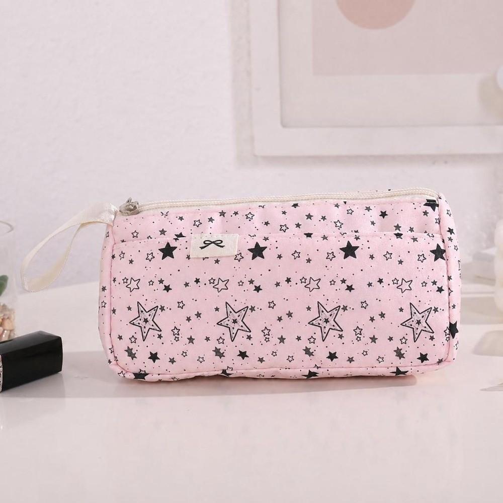 Large Capacity Pen Bag Star Print Stationery Bag Multi-functional Pencil Case School Supplies