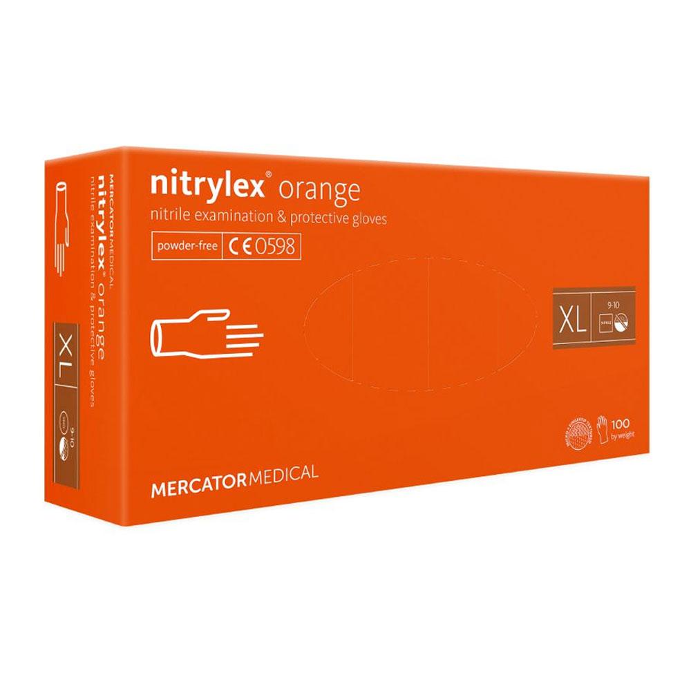 Mercator Nitrylex Orange Nitrile Gloves 100 Pieces