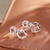Simple Geometry Design Drop Earrings For Women  Rose Gold Color Natural Zircon Accessories Fashion Daily Fine Jewelry