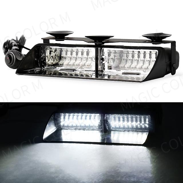 16 LED Strobe Signal Emergency Windshield Warning Beacon Lights Red Blue Yellow Amber White Green Auto Car Accessories