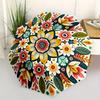 1pc Floral Mandala Automatic Folding Umbrella, 8-Rib Sturdy Canopy, Portable Travel Umbrella for Outdoor Use