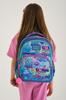 Coral High Kids Lavender Water Green Graffiti Patterned Three Compartment School Backpack 14414