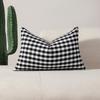 Plain Striped Pillowcase Korean Style Polyester Cotton Black and White Plaid Pillow Waist Pillow Without Core